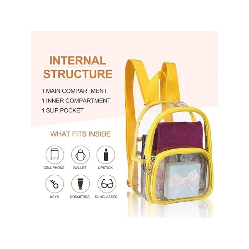 Unbranded Heavy Duty Clear Backpack Waterproof Transparent Sling Bag See