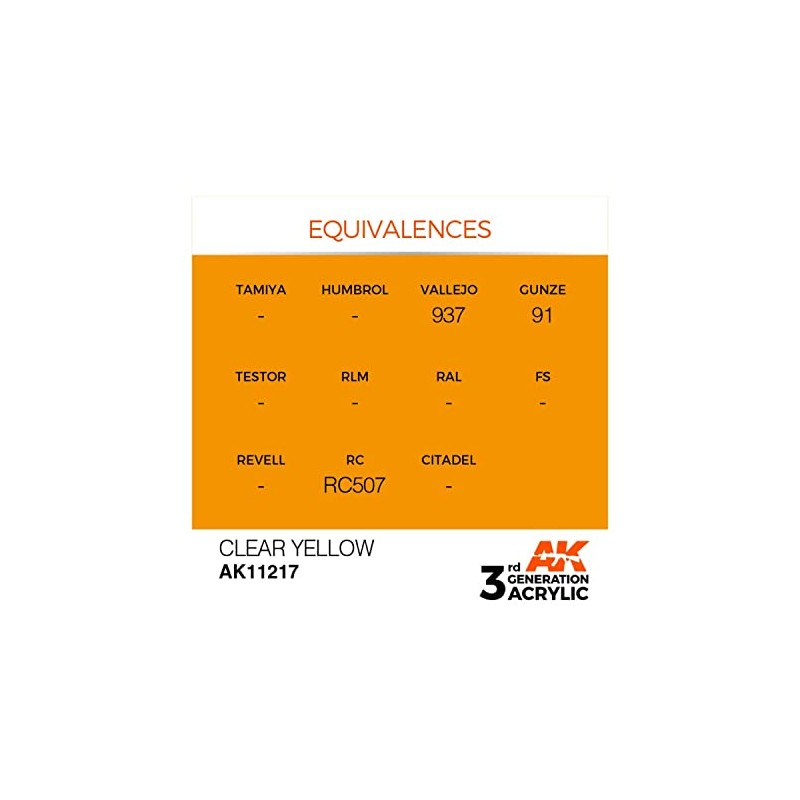 AK Interactive 3rd Gen Acrylic Clear Yellow 17ml
