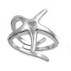 Sterling Silver Women's Unique Starfish Ring Polished 925 Band 21mm