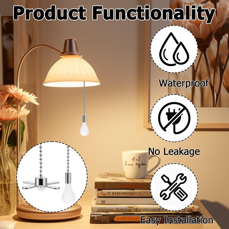 ExcellaElite 2 Pcs Bathroom Light Pull Cord Light Pull Cord