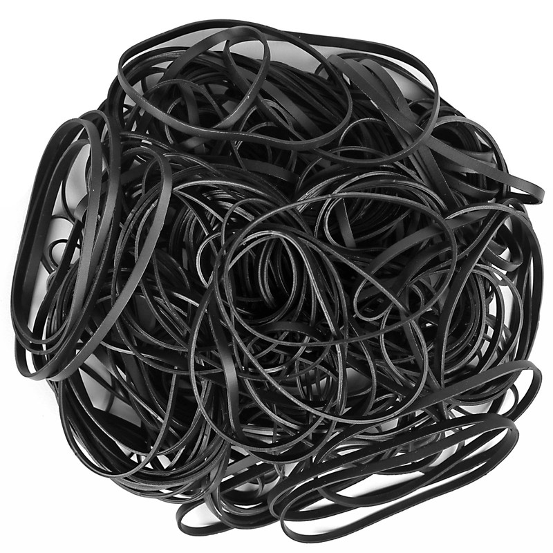 KJAHLAL 150 Pcs Black Rubber Band, Colorful Rubber Bands Size