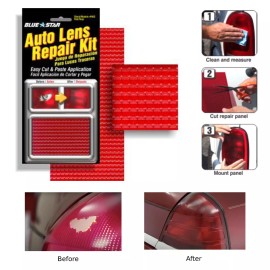 Bluestar Red Auto lens tail light repair kit, DIY fix broken car grid tail lens glass USA