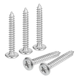uxcell M4x30mm Flat Head Wood Screws, 25Pcs 304 Stainless Steel, Phillips Drive, Round Head, Self Tapping Screws for Woodworking, Furniture, and DIY Projects