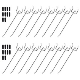 Yoaeyok 20 Pieces Perforated Wall Hooks, Tool Wall Hooks, Pegboard Hooks, Metal Perforated Wall Hooks, Perforated Wall Accessories, Hooks for Display Board, Supermarket Shelves, DIY Stores, Shelves,