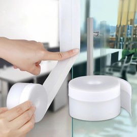 ZOMPAGO Silicone Door Seal Strip,Strong Adhesive Transparent Weather Stripping for Sliding Windows and Door Frames,1.77inx16.4FT,Seal Strip for Soundproofing,Dustproof,Waterproof,Windproof,Durable