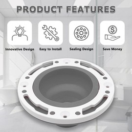 Toilet Flange Repair Kit, Universal Toilet Flange Fits for 4 and 5 or Special 3 Drain Pipe, Toilet Repair and Easy Install, Comprehensive Seal, No More Pipeline Gas Leakage