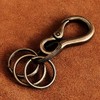 BRASS STORE Carabiner Keychain with Antique Double Ring (Bronze Small)