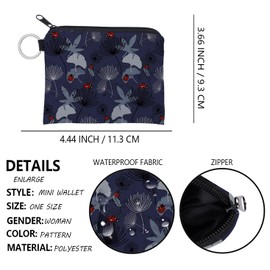 FAVORTALK Purse for Girls Protable Coin Bags for Keys Zippered Cosmetic Bags for Lipstick Handmade Cotton Coin Pouch with Leaves Pattern - 3296