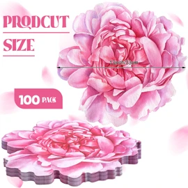 Glenmal Set 100 Manteles Individuales Florales Manteles Individuales de Papel de Primavera Desechables para Mesa de Comedor Fiestas Boda Cocina Despedida de Soltera, 13 x 13 Pulgadas (Peonía)