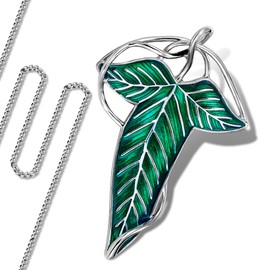 Cloak Costume Accessories Elven Leaf Brooch as Cloak Clasp for Capes Shawl Accessories, Green Brooch Pins Enamel Christmas Pin with Chain as Christmas Stocking Stuffers for Movie Fans Cosplay Gifts