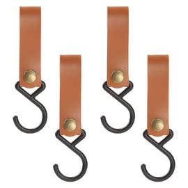 Pantry Plus Leather Hook S Shaped Hanger Hanging Camping Accessories Set of 4