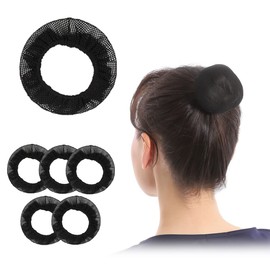 Chignon Net Bun Net Hair Bundling Net Hair Net with Video How to Use Frill Hair Bundles for Adults Children Durable 5 Pieces (Normal (L))
