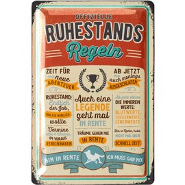 LANOLU Retro Tin Sign Retirement Gift for Retirement Entry Men, Pensioner Gift Decoration for Retirement and Retirement Start, Funny Gift Idea for Retirement Vintage Metal Sign 20 x 30 cm