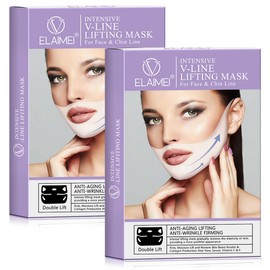 V Line Lifting Mask for Face,Jawline Shaper Collagen Mask with Hyaluronic Acid & Aloe Vera,Neck Wrinkle Patches,Neck Lift Tape,Double Chin Strap for Sleeping,Invisible Face Lift,Tightening Skin (2)