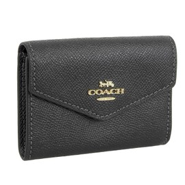 Coach CH487 CH202 Women's Business Card Case, Card Case, Outlet Credit Card Case, Brand, Leather, Leather, Black