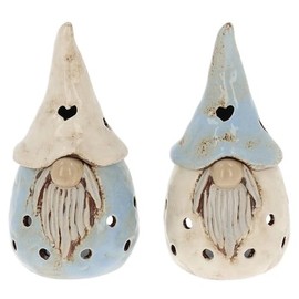 Shudehill Giftware Village Pottery Gonk Oil Warmer - Blue/Cream 330981