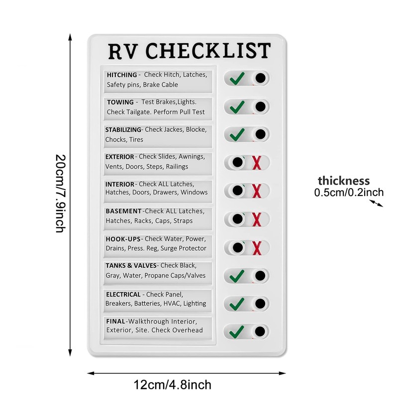 WANGCL Portable Memo Board Reusable Plastic RV Checklist Daily Affairs