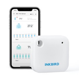 INKBIRD WiFi Thermometer Hygrometer Monitor, Smart Temperature Humidity Sensor IBS-TH3 with App Notification Alert, 1 Year Data Storage Export, Remote Monitor for Greenhouse Wine Cellar Baby Room