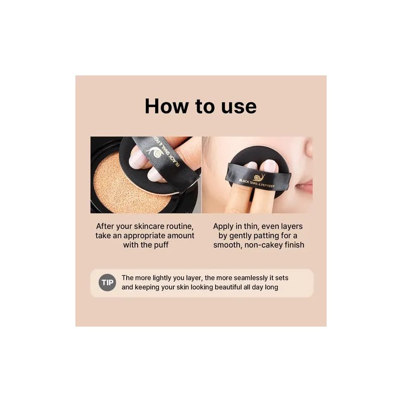 Farmstay Black Snail & Peptide 9 Perfect Cushion Foundation