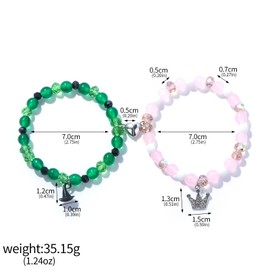 SONGCHANGJEWELRY Glinda Elphaba Friendship Matching Bracelets - Magic Stage Theatre Movie Merchandise Rhinestone Crown Witch Hat Pendant - Bracelets Jewelry Decoration Gifts for Fandom Fans