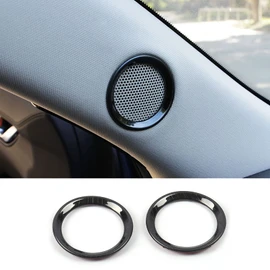 KELEIMAI Mazda CX-5 2nd Generation KF Series 2017~ Compatible A Pillar Audio Cover Tweeter Cover Garnish Silver Mazda CX5 Specific Design Interior Parts 2 Pieces Stainless Steel [Black]