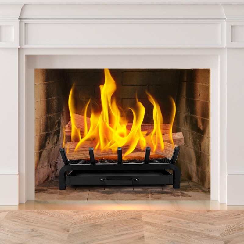 IGOHEALS Fireplace Grate 17 Inch- Wood Stove Fireplace Log Grates