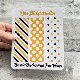 Bumble Bee Inspired Pen Wraps from Made By R And R (3 Sets)