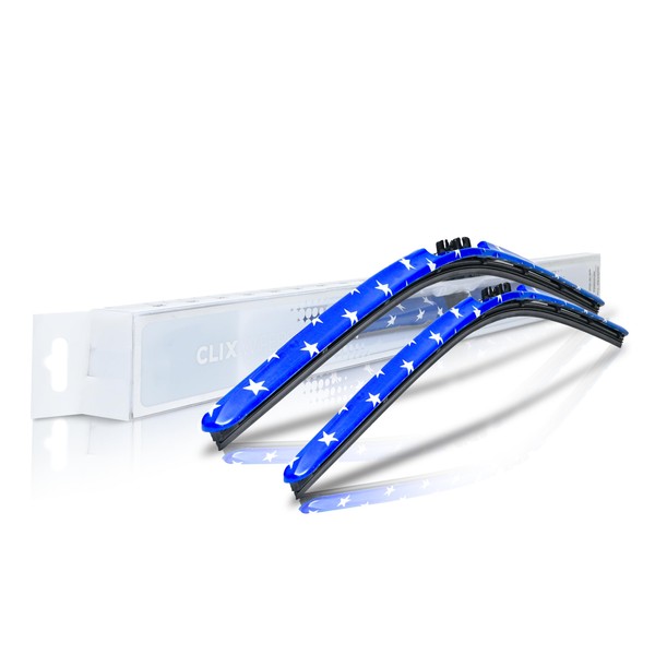 ClixWipers 22" + 18" (Set of 2) Stars All Weather