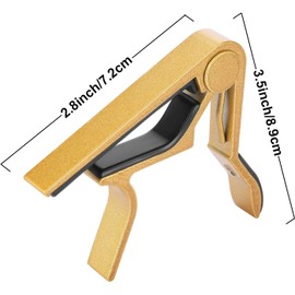 [2 Pack] Guitar Capo 6-String Single Handed Capo for Acoustic & Electric Guitar Capo - Black & Gold