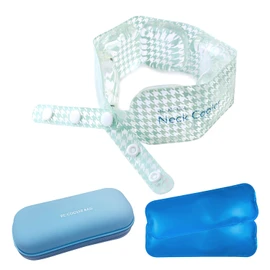 BLUEFEEL BLF25131set Ice Neck Cooler, Wide & Re-cooling Bag Set, High Purity, PCM, Cooling, 42°F (18°C), Size Adjustment (5 Levels), Long Lasting Cooling, Large Capacity, 7.1 oz (200 g), Heat