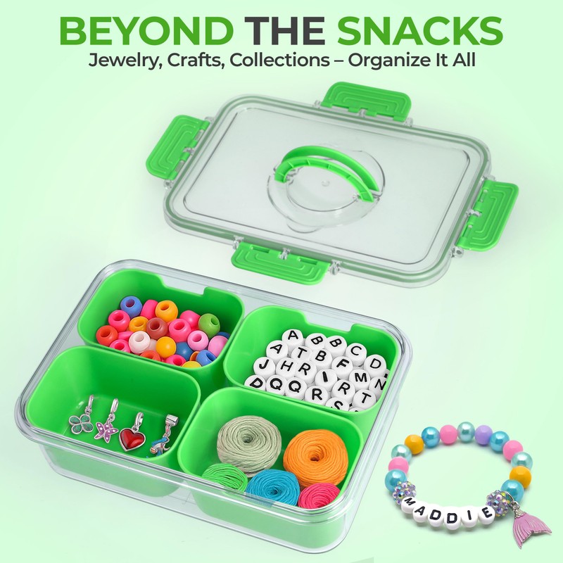 KEYVOZ Snackle Box Container with Lid- Travel Charcuterie Box with