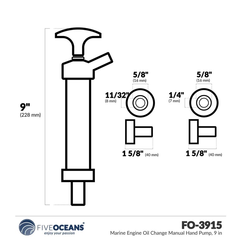 Five Oceans FO3915 Marine Engine Manual Oil Extractor, Self-Priming Action,