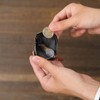 Le sourire Men's Coin Purse, Palm Size, Genuine Leather, Compact,