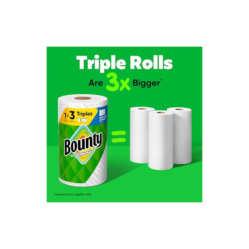 Bounty Toallas de papel de hoja completa, color blanco, 2