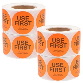 NUOBESTY 4 Rolls Use Priority Tags Use First Labels Use First Stickers Dissolvable Food Labels Day Dots Food Labels Inventory Control Sign Decals Orange Copper Plate Food Service Stickers