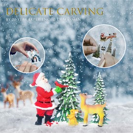 Christmas Snow Globes, 9.45" Santa Claus Glitter Water Lantern with 8 Songs, 6H Timer Battery & USB Powered Music Box for Christmas Decorations Indoor