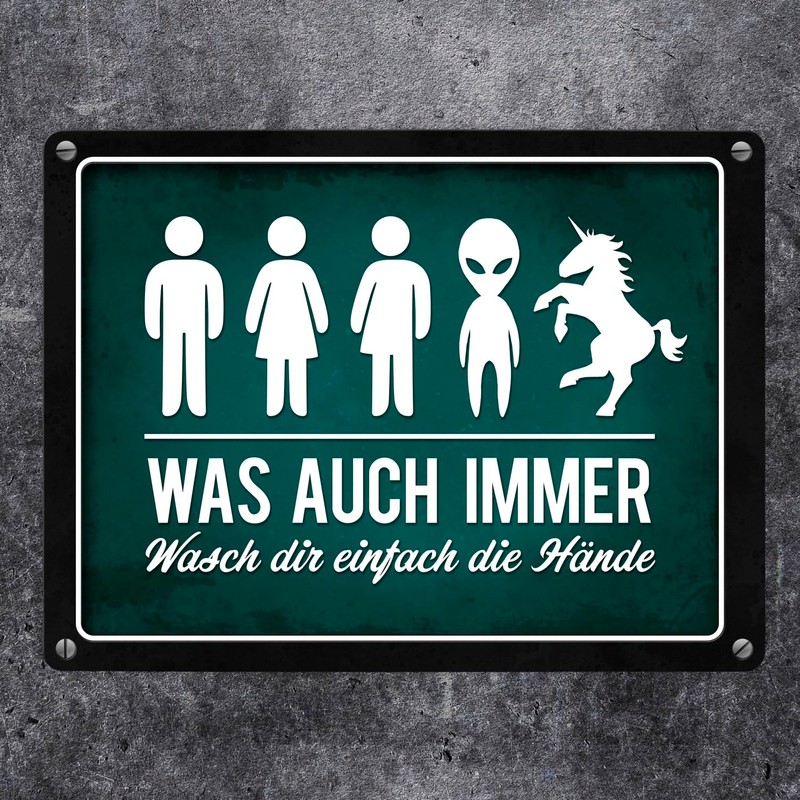 Wasch dir einfach die Hände Metal Sign Toilet Hygiene Toilet