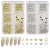 DYNAVERT Nail Parts, Star Shape, 3D, 2 Cases, Cute, Gold,