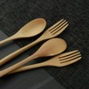 YFWOOD Spoon Fork Set, 4 Pieces, Wooden Cutlery, Dinnerware Set,