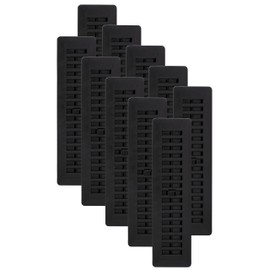 Decor Grates PL212-BLK-10 Louvered Plastic Floor Register, Black Finish, 10 Pack