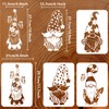 FINGERINSPIRE 4pcs Garden Gnome Stencil 8.3x11.7inch Reusable Flower Gnome Painting