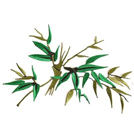 Bamboo Sew On Patches DIY Patch Applique Crafts Clothing Embroidery Patch for Cheongsam Dress T-Shirt Skirt Jeans Hat (Large Bamboo)