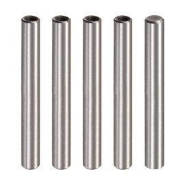 sourcing map Pack of 5 M4 Female Thread Dowel Pin 6 x 50 mm Chamfering Flat Carbon Steel Cylindrical Pen Bed Bookshelf Metal Devices Industrial Pins