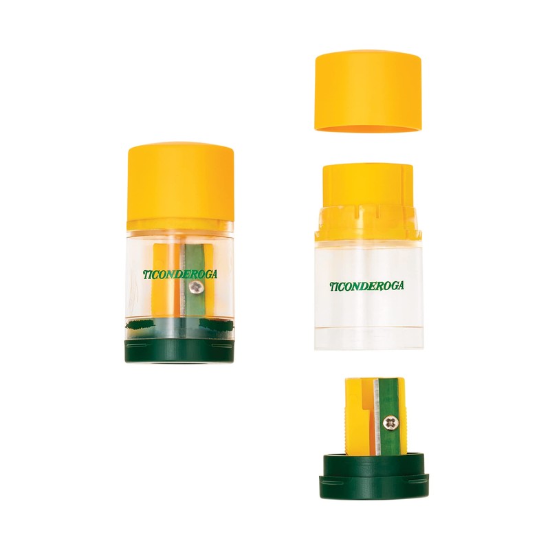 Dixon Ticonderoga Duo Sharpener/Eraser, Green and Yellow, 1 Count
