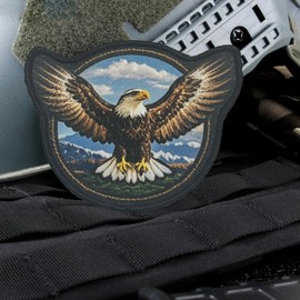 Eagle Patches Velcro Patch Print with Velcro Fastening Tactical Badge Military Morale Hook Patch for Uniform, Backpacks, Tactical Vests