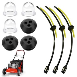 Pack of 9 universal petrol filter kit, petrol hose seal, petrol hose seal with primer bulb, petrol filter kit, petrol hose brush cutter, petrol filter spare parts, for trimmer, mower