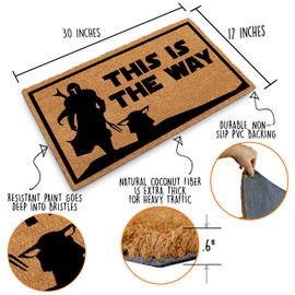 MAINEVENT This is The Way Door Mat 30x17 Inch, S Wars Doormat Outdoor Coir w/Non-Slip PVC Backing, Welcome Mat Geek Decor Nerd Gift
