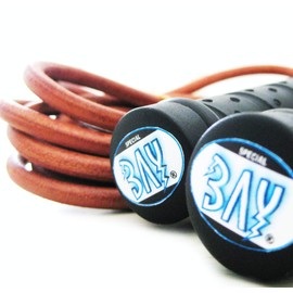 BAY® "SYDNEY" Professional Leather Skipping Rope, Ball Bearing, Retrofittable with Weight Handles, High Speed, Adjustable Length, Skipping Rope, Bouncy Rope, Boxing Fitness, Martial Arts, Kickboxing,