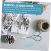 Mikinona 2pcs Stylish Hair Scissor Covers Leather for Hairdressing Shears