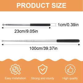 Stainless Steel Telescopic Teaching Rod 1 Metre Extendible 10 mm Diameter